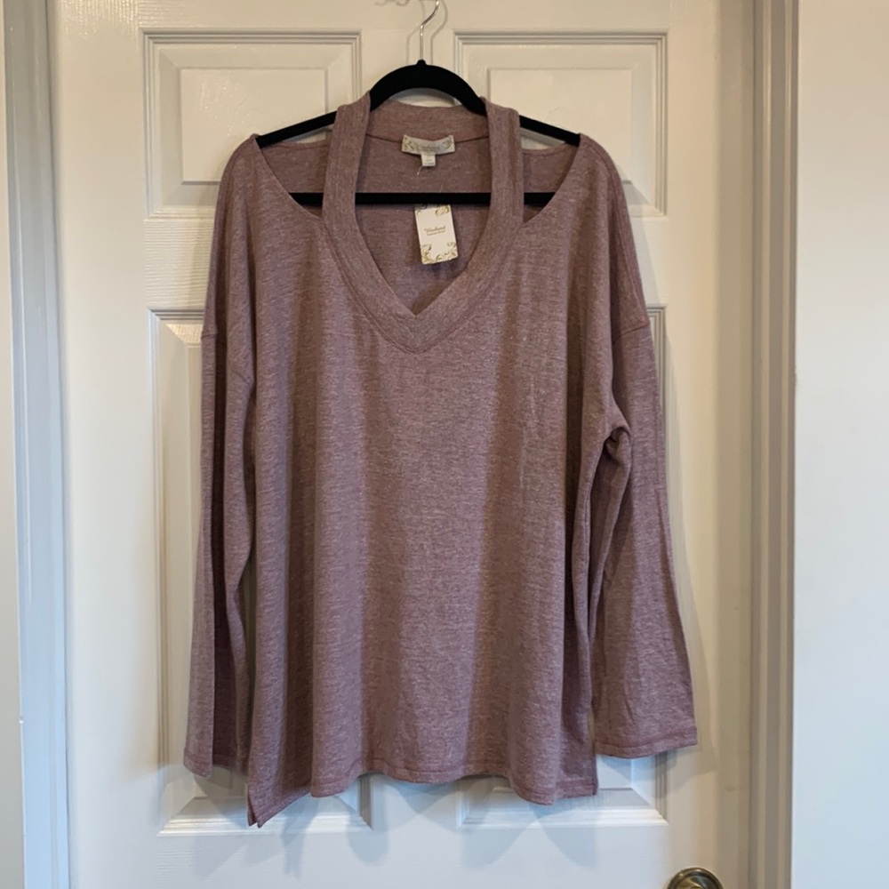 Suzanne Betro Weekend Cutout Shoulder Lightweight Sweater Size 2X NWT